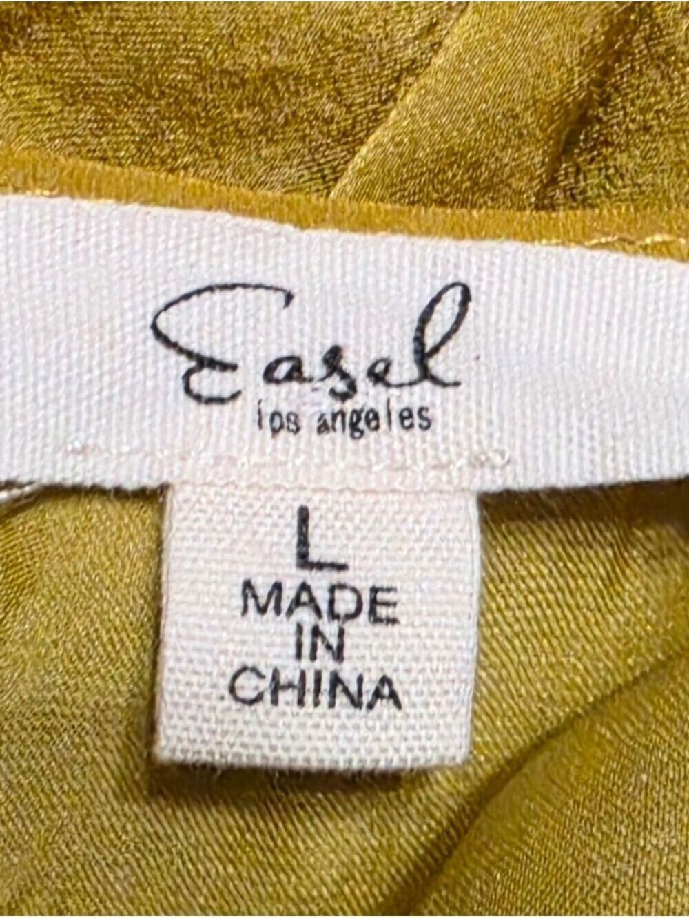 Easel Los Angeles Dress Large Hot Mustard 3/4 Sleeve - Picture 5 of 7